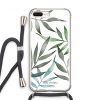 Tropical watercolor leaves: iPhone 8 Plus Transparant Hoesje met koord