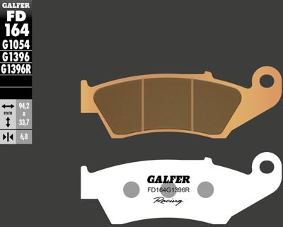 GALFER remblokken "fd164 brake pad fd164 g1396r sintered metal