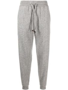 Brunello Cucinelli pantalon de jogging à rayures - Gris