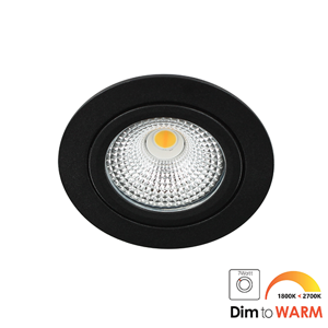 Bella LED spot kantelbaar 7Watt rond ZWART dimbaar - dim to warm