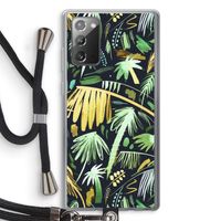 Tropical Palms Dark: Samsung Galaxy Note 20 / Note 20 5G Transparant Hoesje met koord