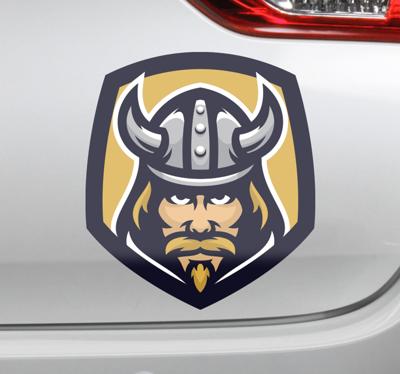 Autostickers Scandinavische viking met hoorn