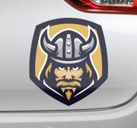 Autostickers Scandinavische viking met hoorn