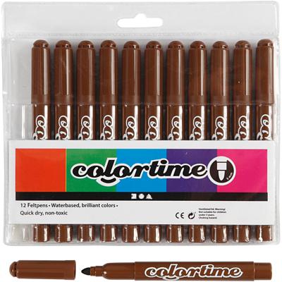 Colortime Bruine jumbo stiften, 12st.