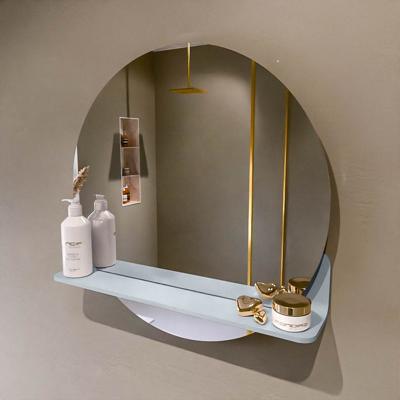 MONDIAZ SPOT spiegel rond 60cm met Spiegelplanchet kleur Clay.
