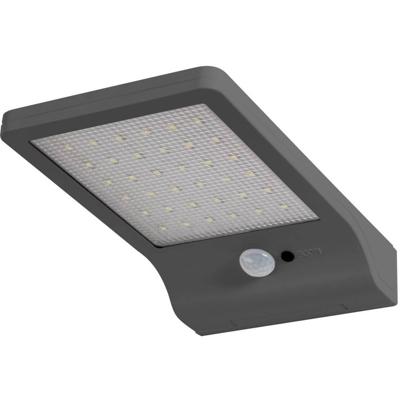 LEDVANCE DoorLED Solar L 4058075267862 Wandlamp op zonne-energie met bewegingsmelder LED 3 W Zilver