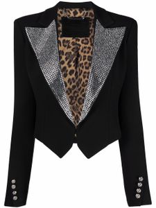 Philipp Plein blazer crop à ornements en cristal - Noir