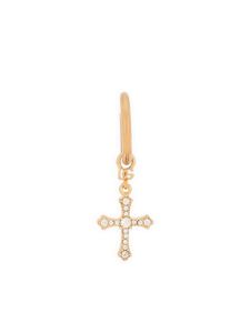 Dolce & Gabbana cross-pendant hoop earring - Or