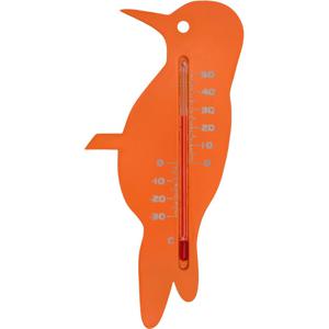 Nature Buitenthermometer - oranje - specht - 15cm - tuin thermometer   -