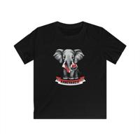 T-shirt regular zwart - kids - Kameraadje olifant - logo voor groot