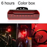 A02 fiets achterlicht fiets rijden motorfiets elektrische auto LED mountainbike USB opladen veiligheidswaarschuwing licht (6 uur kleur box)