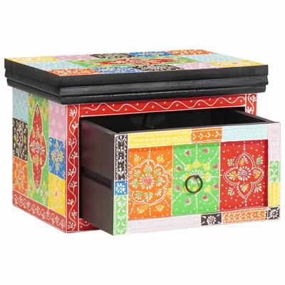 Nachtkastje 2 pcs Multikleur 40 x 30 x 28 cm Massief mangohout