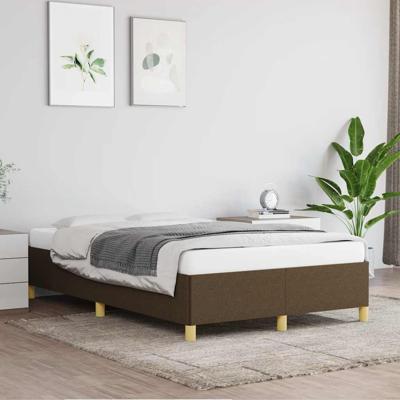 Bedframe zonder matras 120x190 cm stof donkerbruin