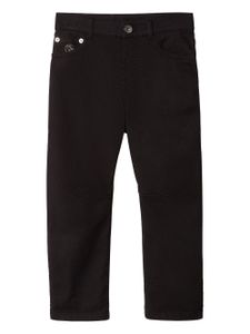 Brunello Cucinelli Kids jean droit à logo brodé - Noir