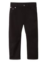 Brunello Cucinelli Kids jean droit à logo brodé - Noir