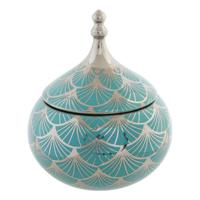 Doos-Juwelenkistje DKD Home Decor Porselein Turkoois 14 x 14 x 17 cm