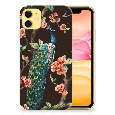 Apple iPhone 11 | TPU Hoesje | Pauw met Bloemen