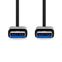 Nedis USB-Kabel | USB 3.2 Gen 1 | USB-A Male | USB-A Male | 5 Gbps | Vernikkeld | 1.00 m | Rond | PVC | Zwart | Doos - CCGB61000BK10