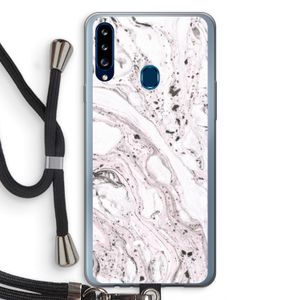 Mengelmoes: Samsung Galaxy A20s Transparant Hoesje met koord