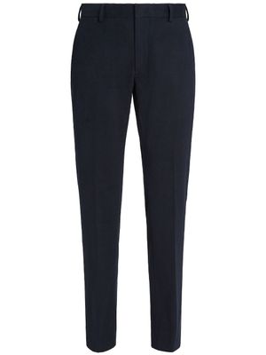 Zegna pantalon chino à taille mi-haute - Bleu