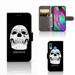 Telefoonhoesje met Naam Samsung Galaxy A40 Skull Eyes