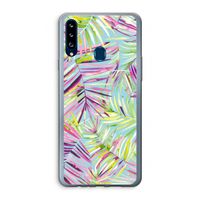 Tropical Palms Blue: Samsung Galaxy A20s Transparant Hoesje
