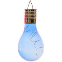 1x Solarlamp lampbolletje/peertje op zonne-energie 14 cm blauw - thumbnail