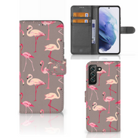 Samsung Galaxy S22 Plus Telefoonhoesje met Pasjes Flamingo - thumbnail