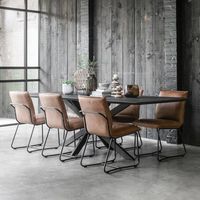 DTP Home Eettafel Curves Teakhout - zwart