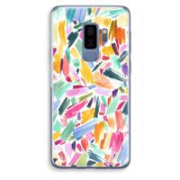 Watercolor Brushstrokes: Samsung Galaxy S9 Plus Transparant Hoesje - thumbnail