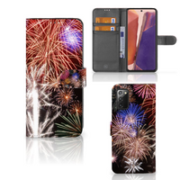 Samsung Galaxy Note 20 Wallet Case met Pasjes Vuurwerk - thumbnail