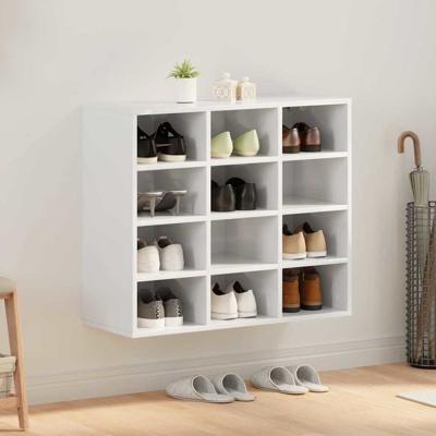 Schoenenkast met plank met opslag Wit 52.5 x 30 x 50 cm Bewerkt hout