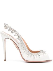 Aquazzura sandales Temptation 105 mm à ornements en cristal - Blanc