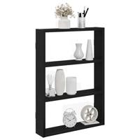 Wandschap 43x9x60 cm bewerkt hout zwart Wandschap 43x9x60 cm bewerkt hout zwart