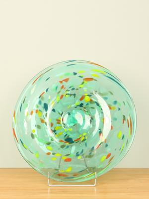 Glazen schaal groen, Ø 40 cm