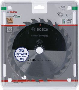 Bosch Accessories Bosch 2608837704 Hardmetaal-cirkelzaagblad 190 x 20 mm Aantal tanden: 24 1 stuk(s)