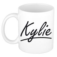 Kylie voornaam kado beker / mok sierlijke letters - gepersonaliseerde mok met naam   -