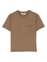 MSGM Kids t-shirt en coton à poche poitrine plaquée - Marron