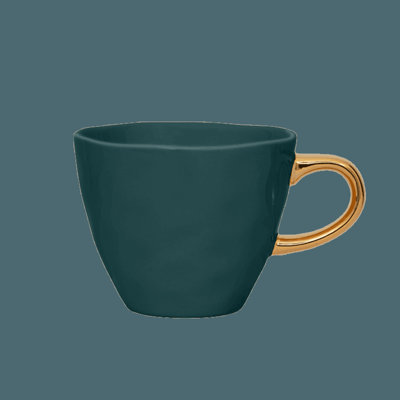 Good Morning kopje Koffie Ø8 cm - Blauw Groen (set van 4)