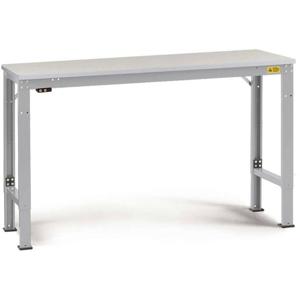 Manuflex LU7028.9006 ESD ESD-werktafel universele speciale reden tafel met melamine schijf, bxdxh = 1250 x 600 x 725-1025 mm Aluminium-zilver