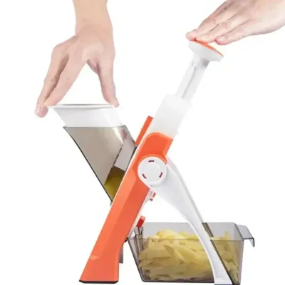SliceMaster Instelbare Groentesnijder - Handmatige Dicer met Roestvrijstalen Mes - Efficiënt & Energiezuinig Keukenhulpmiddel