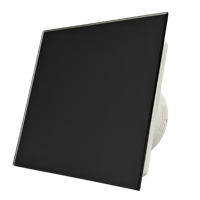 Whisper Pro-design Badkamerventilator - Ø125mm - Met Nalooptimer + Vochtsensor - Vlak Glas - Mat Zwart