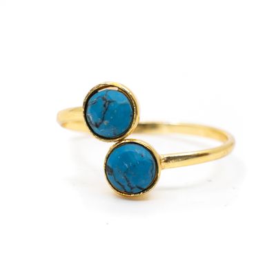 Geboortesteen Ring Turkoois December - 925 Zilver Verguld -
