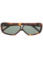 Saint Laurent Eyewear lunettes de soleil à effet écaille de tortue - Marron