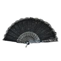 Handwaaier/Spaanse waaier van kant - zwart - polyester - Verkoeling in de zomer Handwaaier/Spaanse waaier van kant - zwart - polyester - Verkoeling in de zomer