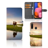 Samsung Galaxy A20s | Telefoonhoesje | Met pasjeshouder | Koe