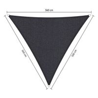 Shadow Comfort driehoek 3,6x3,6x3,6m Carbon Black met set - thumbnail