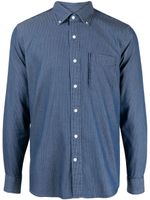 Man On The Boon. chemise rayée en coton à manches longues - Bleu - thumbnail