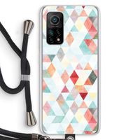 Gekleurde driehoekjes pastel: Xiaomi Mi 10T 5G Transparant Hoesje met koord