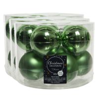 40x stuks glazen kerstballen groen 6 cm mat/glans